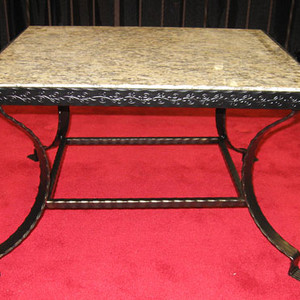 Marble - Topped Inlaid Metallic Table